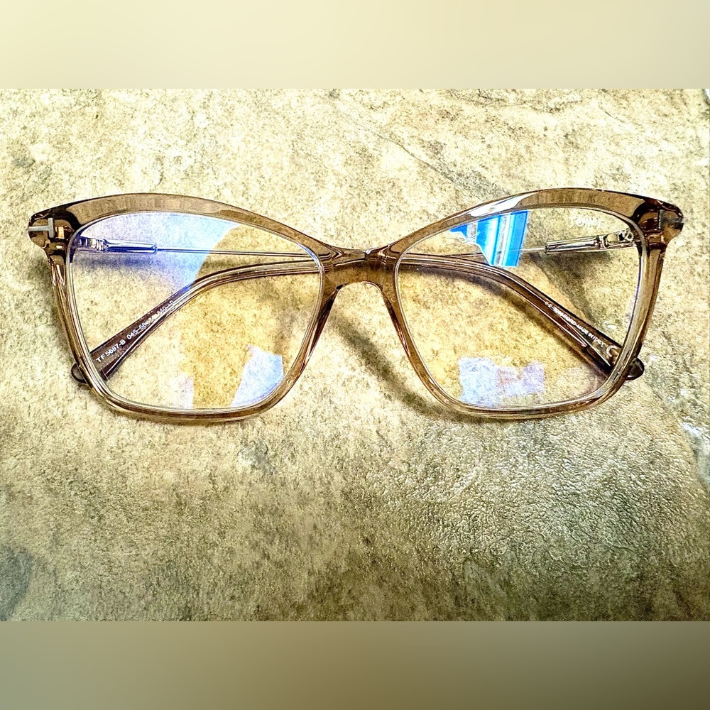 SALE!! NEW- Tom Ford Woman’s Nude/Crystal Eyeglasss Frames with Blue Filter